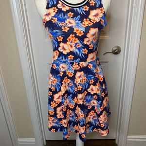 Victoria’s Secret PINK Tropical Floral Hibiscus Sleeveless Skater Tennis Dress M